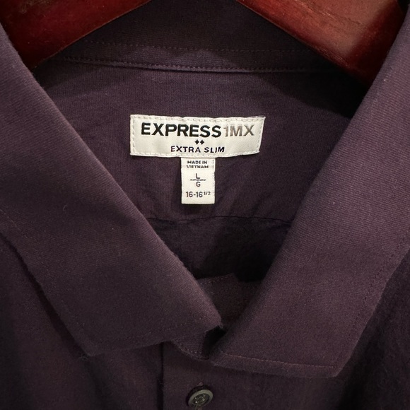 Men’s formal extra slim button down shirt - purple - size L - 16-16.5” neck - Picture 2 of 2